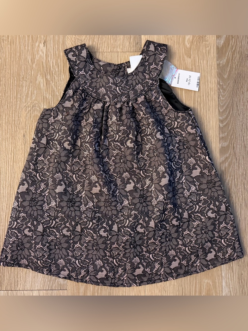 Joe FreshGirl's Size 18-24 Months Black& Light Pink Lace Overlay Dress  Lining